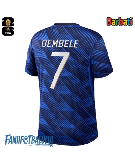 Franța Ousmane Dembele #7 Tricou Fotbal Replică Mondial 2026 Barbati Acasa